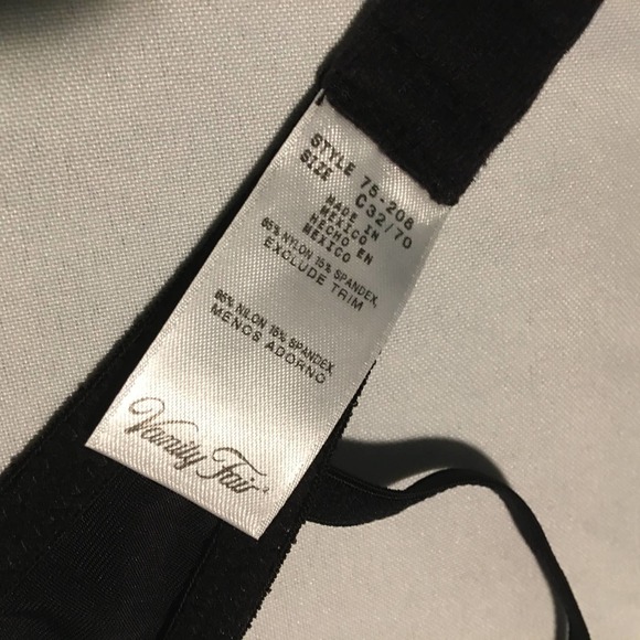 Vanity Fair 32C Style 75-208 Black Underwire Bra - Picture 6 of 9